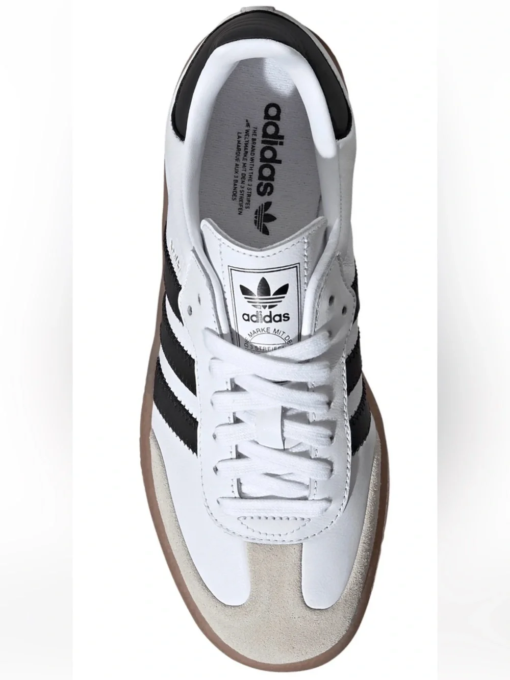 NEW adidas Samba Sneaker in White Core Black Gold Met - Picture 4 of 13